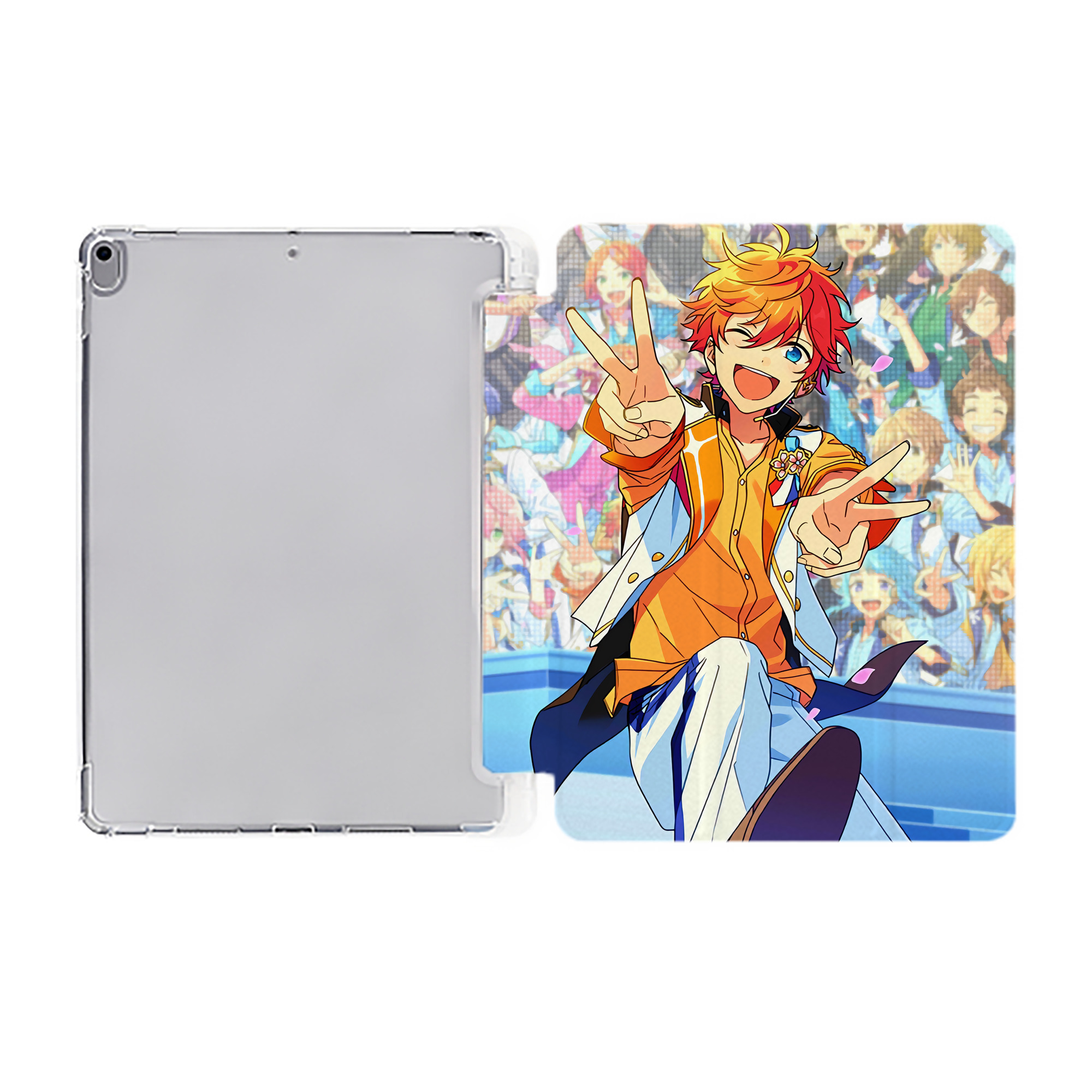 （画像用） あんさんぶるスターズ! Ensemble Stars IPad ケース ペン収納付き 三つ折りスタンド PUレザー×シリコン 対応機種9.5/10.5/10.9インチ